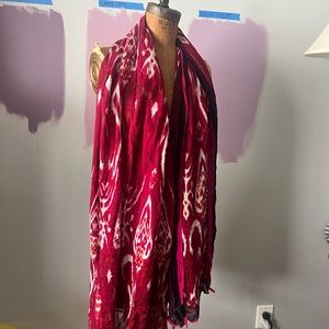 Stella & Dot Large Hot Pink and Red Scarf / Wrap